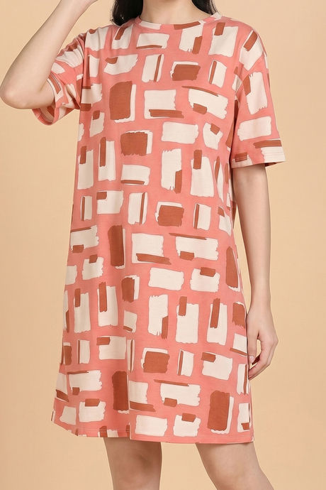 Zivame 2 Mile Fashion Knit Cotton Loungewear Dress - Burnt Sienna — image 6